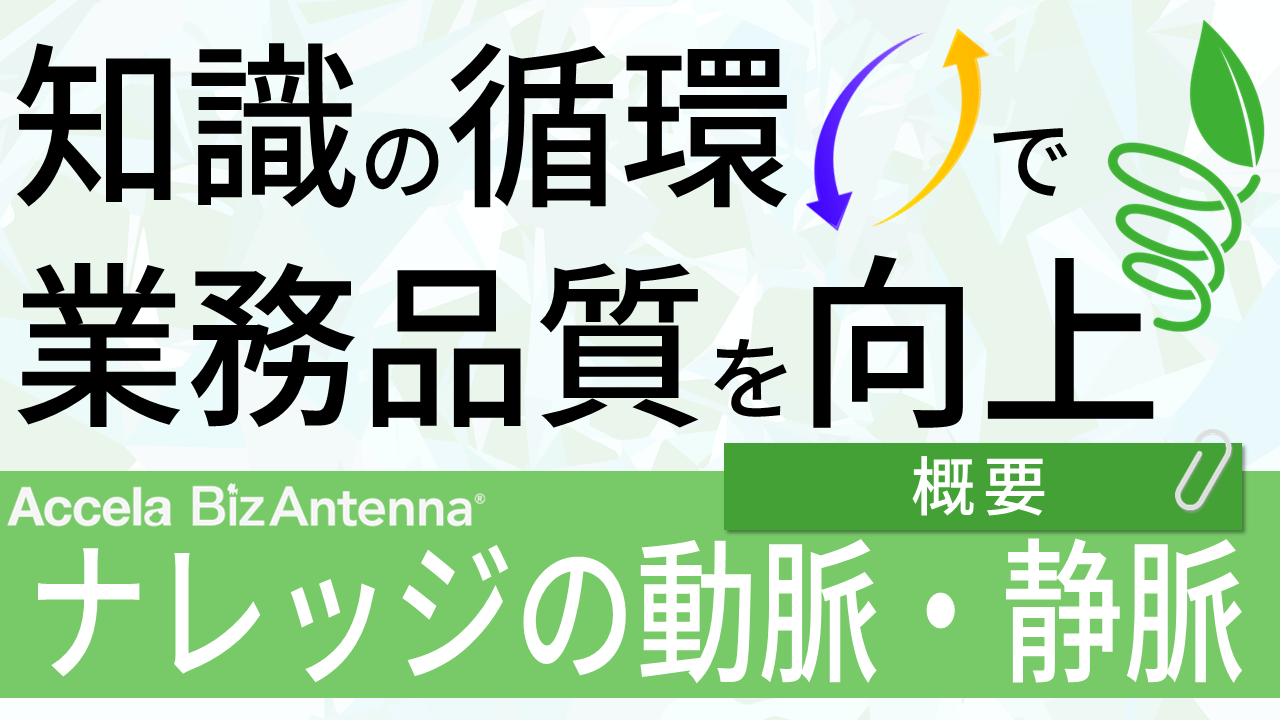 【知識の循環で業務改善】ナレッジの動脈・静脈（概要）